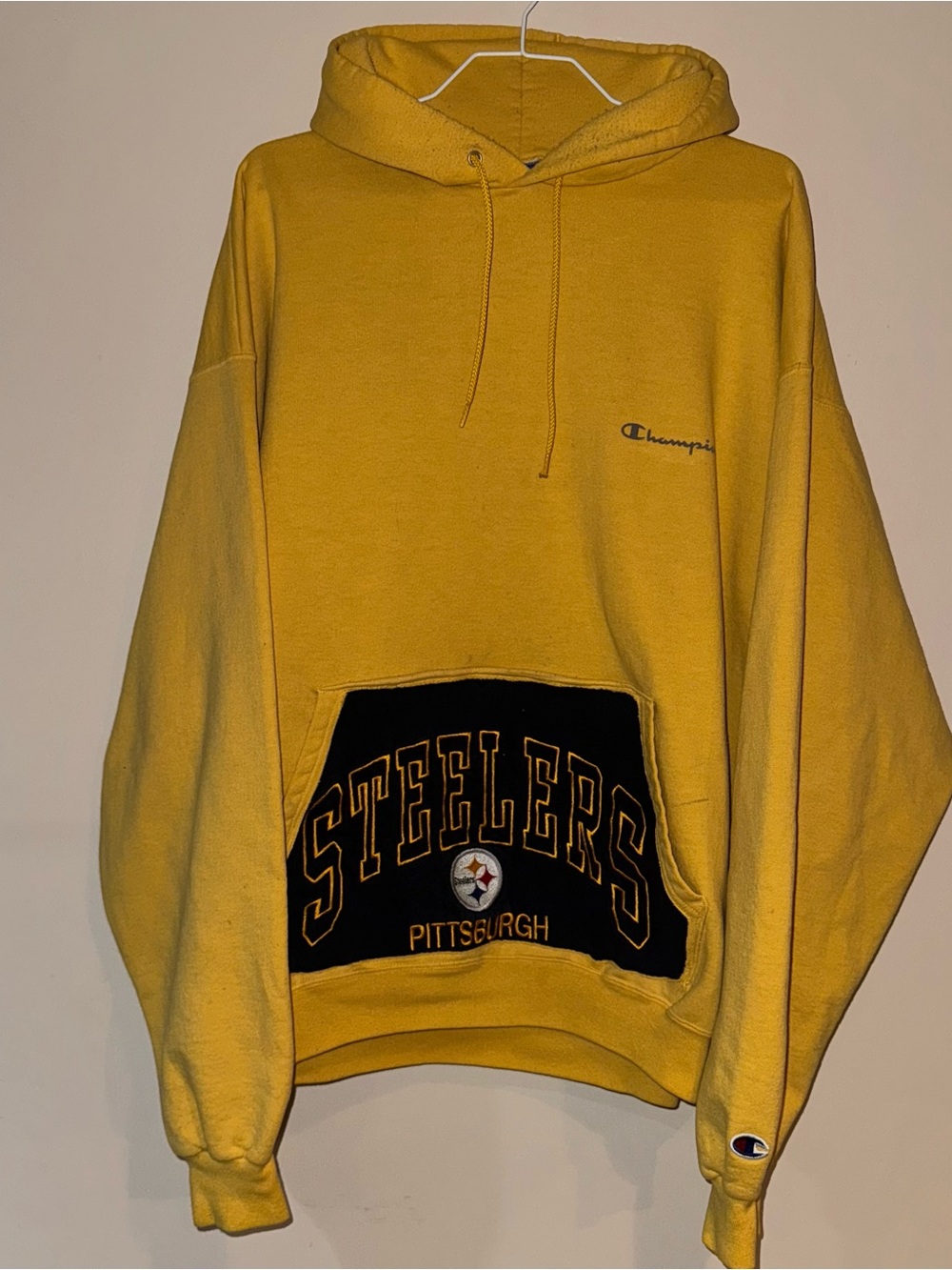 Champion Men’s Yellow NFL Pittsburgh Steelers Hoodie Sweatshirt custom